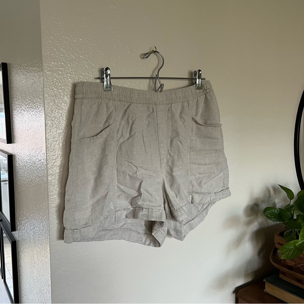 Old Navy Linen Style Shorts Tan High Rise